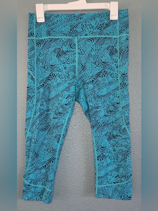 lululemon athletica Pants - Lululemon Turquoise & Black Patterned Leggings Size 10